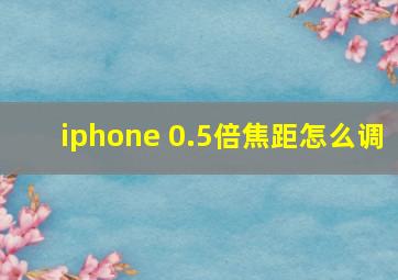 iphone 0.5倍焦距怎么调